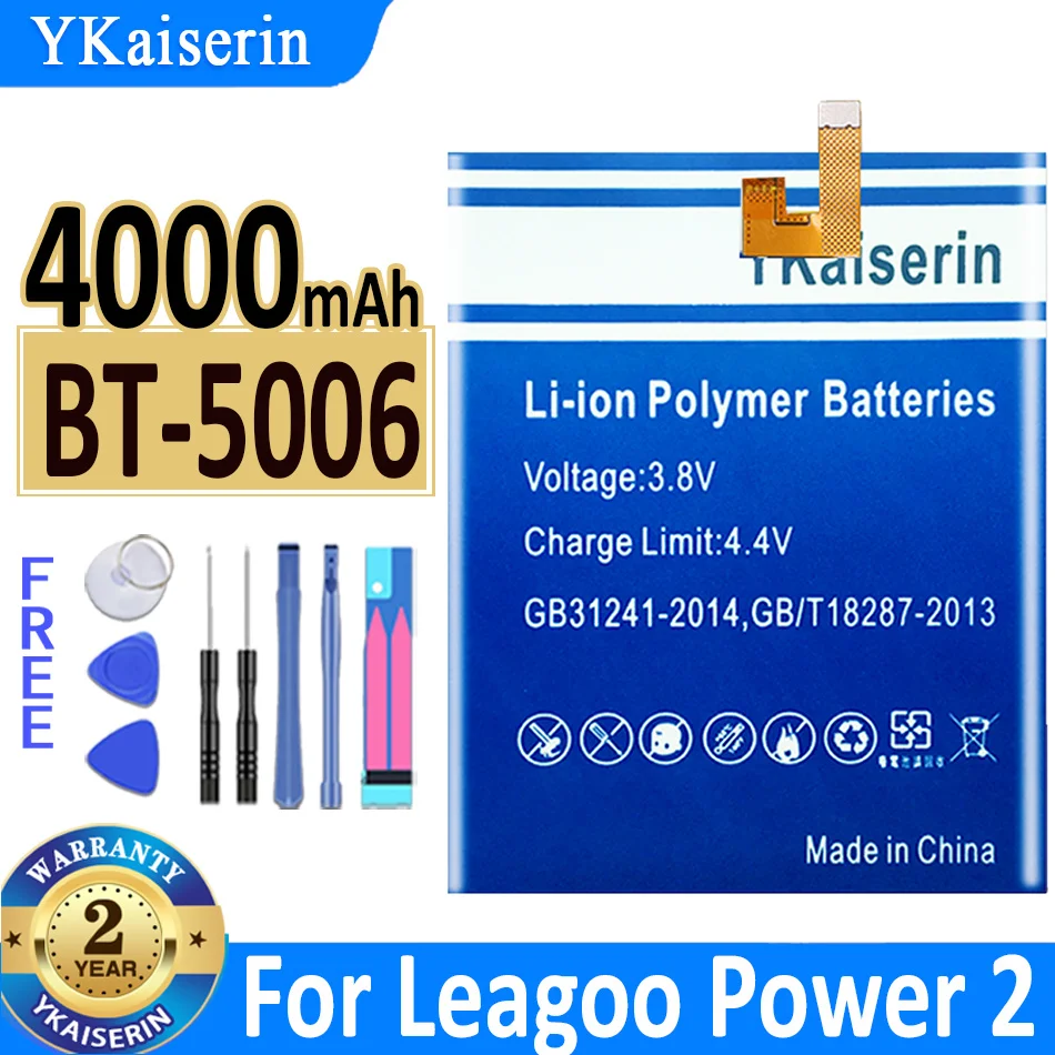 

Аккумулятор ykaisсеребрин на 4000 мА · ч для LEAGOO Power 2 Pro Power2 Pro + Бесплатные инструменты