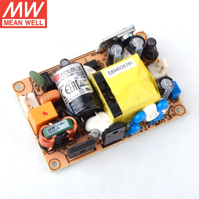 Импульсный источник питания MEAN WELL PCB медицинского типа серии RPS-30 с одним выходом