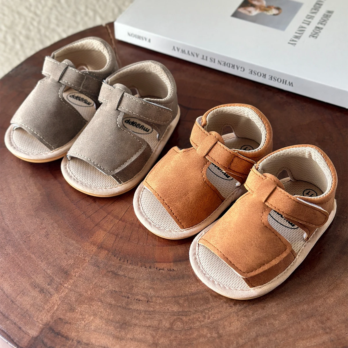 Нескользящие сандалии для младенцев унисекс мягкая смоляная подошва открытый