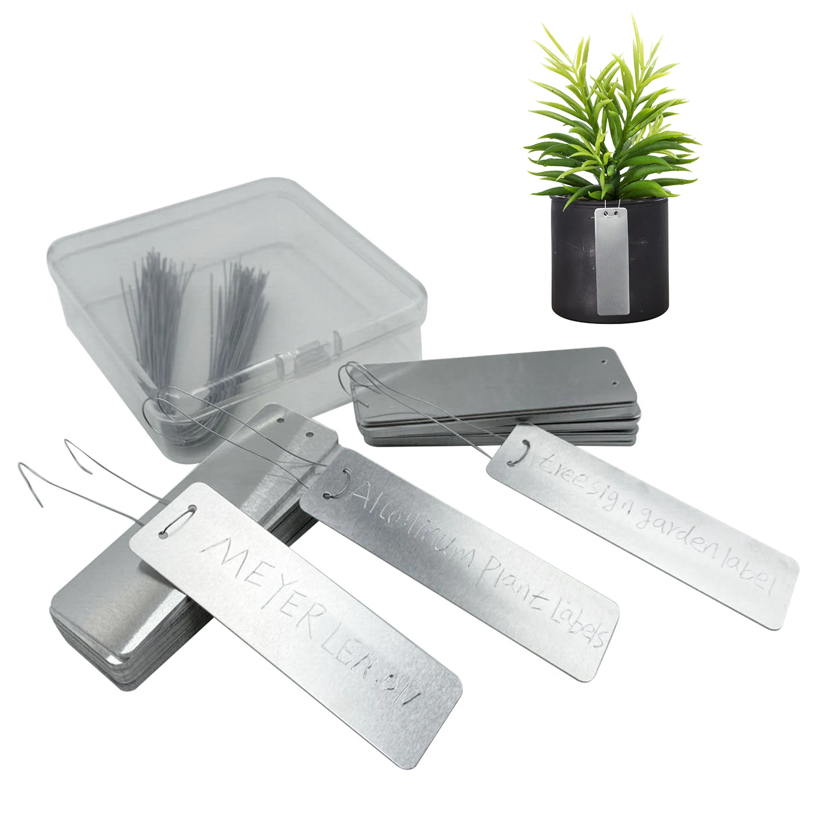 

100 шт., алюминиевые двухсторонние этикетки для растений, с металлической фольгой