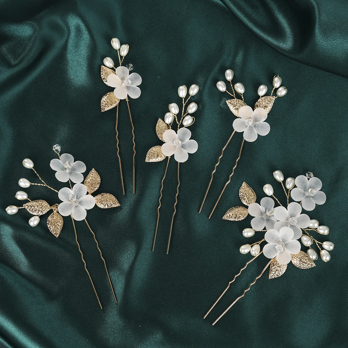 Efily модный набор заколок для волос с кристаллами и цветком Mori 5 шт. заколка