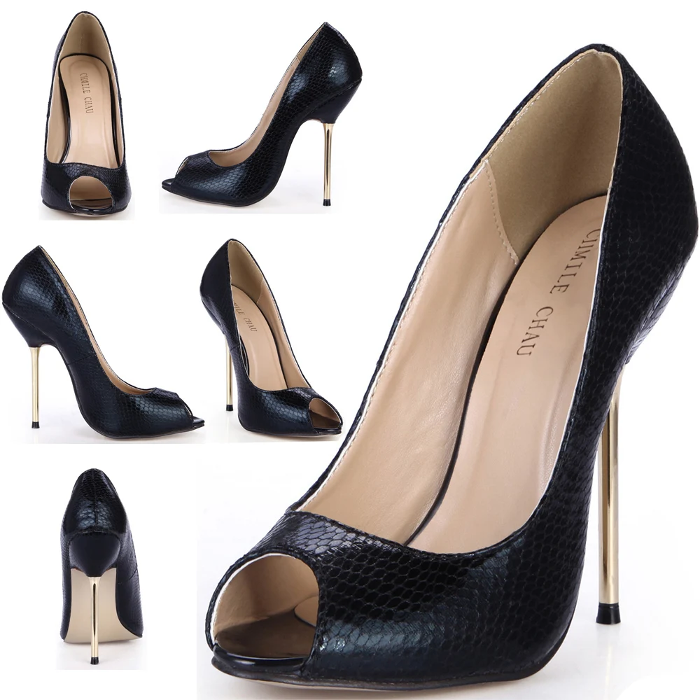 Туфли-лодочки женские на высоком каблуке-шпильке со змеиным принтом |