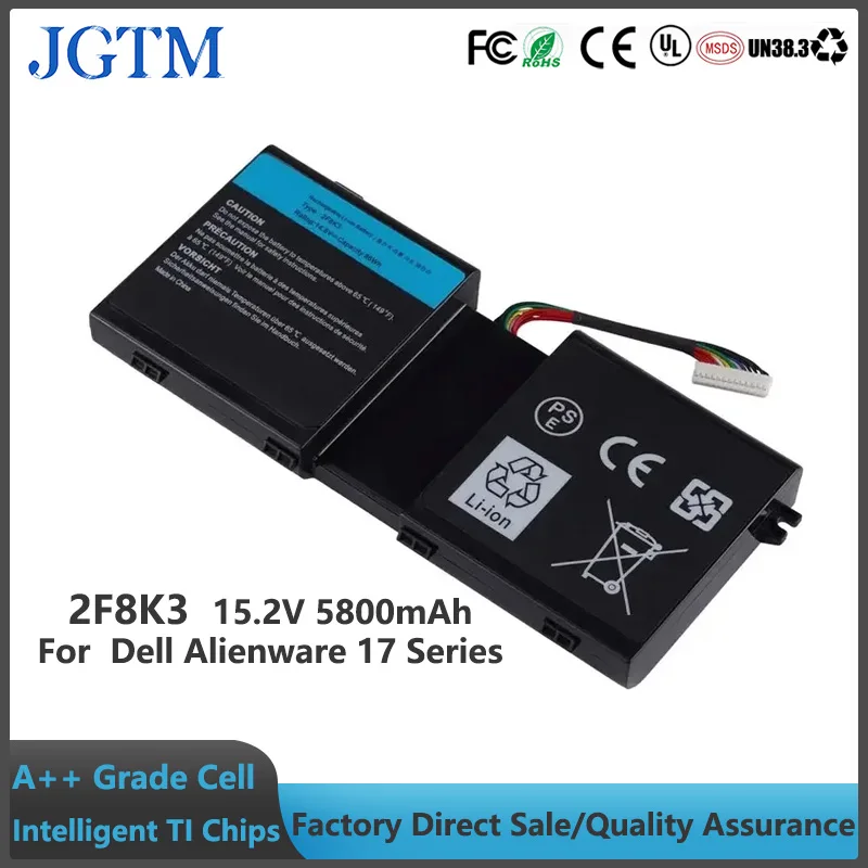 Замена аккумулятора для ноутбука JGTM 2F8K3 игрового Dell Alienware 17 R1 17X M17X-R5 A-lienware 18 18X M18X-R3