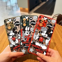 cool minnie mickey for xiaomi redmi note 11 10 10s 9t 9s 9 8 pro 5g 7 6 5 5a prime frosted translucent soft phone case