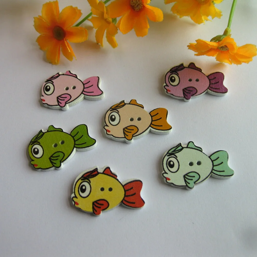 

40 шт., деревянные пуговицы с 2 отверстиями, 24 х34 мм