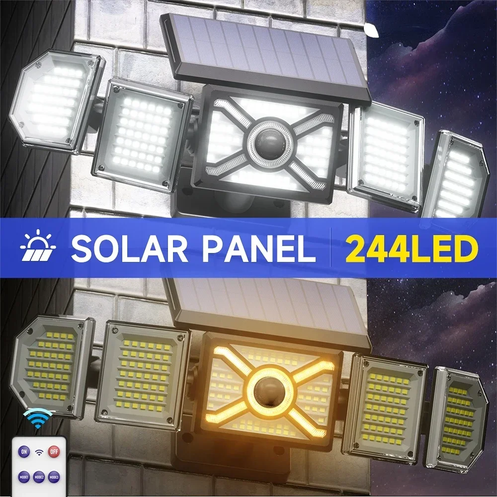 Уличные светильники на солнечной батарее с датчиком движения 5 насадок 244
