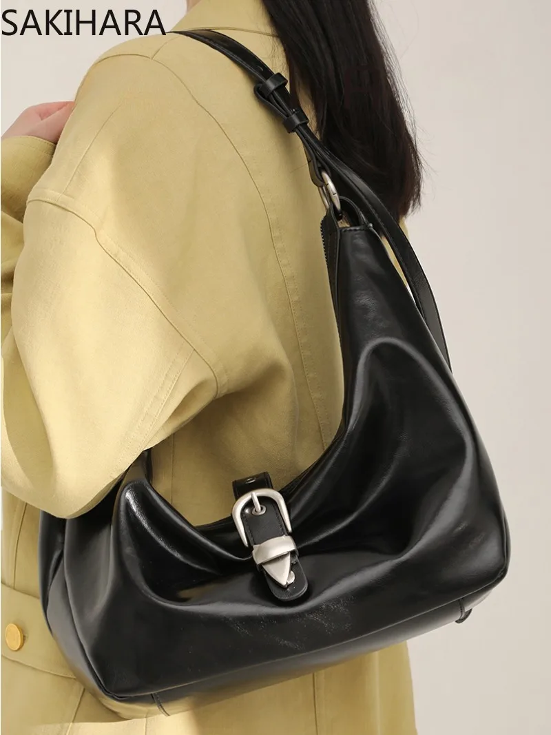 Женская винтажная однотонная сумка из бычьей кожи