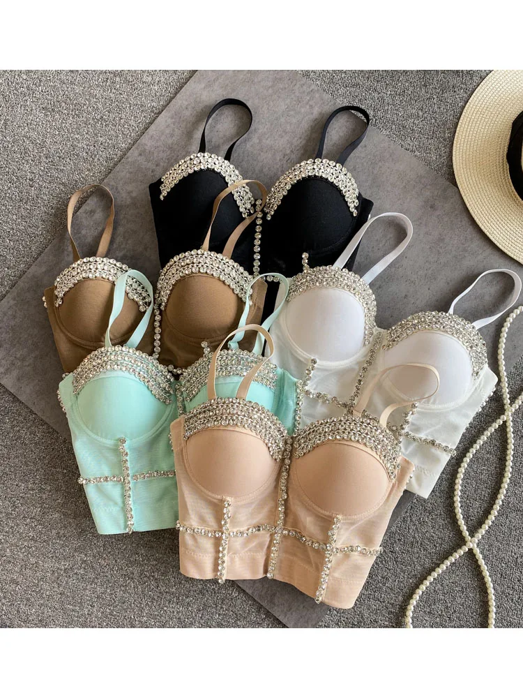 

Высокое качество, новинка 2023, модные женские топы с камнями и бисером