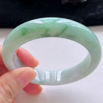 

Zheru ювелирные изделия натуральный зеленый двухцветный браслет из Мьянмы из нефрита 54 мм-62 мм браслет принцесса ювелирные изделия браслет по...