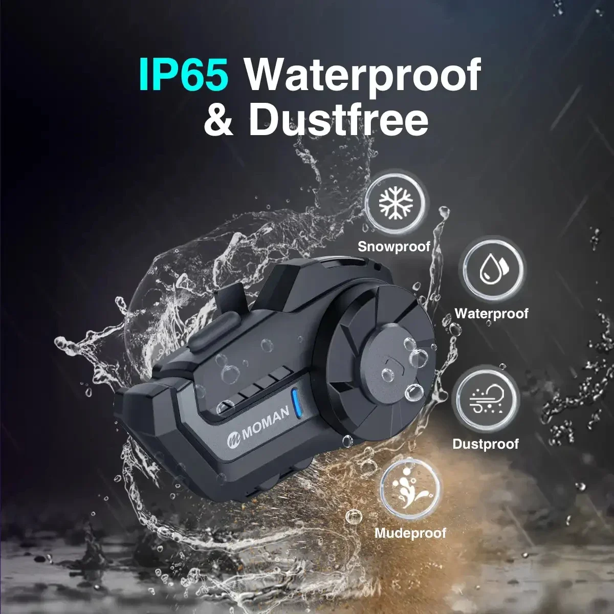 Фото MOMAN H2 pro Шлем Домофон Bluetooth Мотоциклетный шлем Гарнитура Наушники Беспроводной велосипед Водонепроницаемый Wi-Fi Видеорегистратор Synco №1