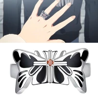 anime love chunibyo other delusions ring takanashi rikka cosplay butterfly unisex opening adjustable rings jewelry accessories