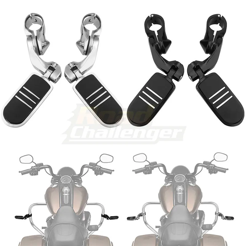 Universal Motorcycle Foot Rest Highway Engine Guard Foot Pegs Mount For Harley Honda Kawasaki Suzuki 1 1/4" 32mm