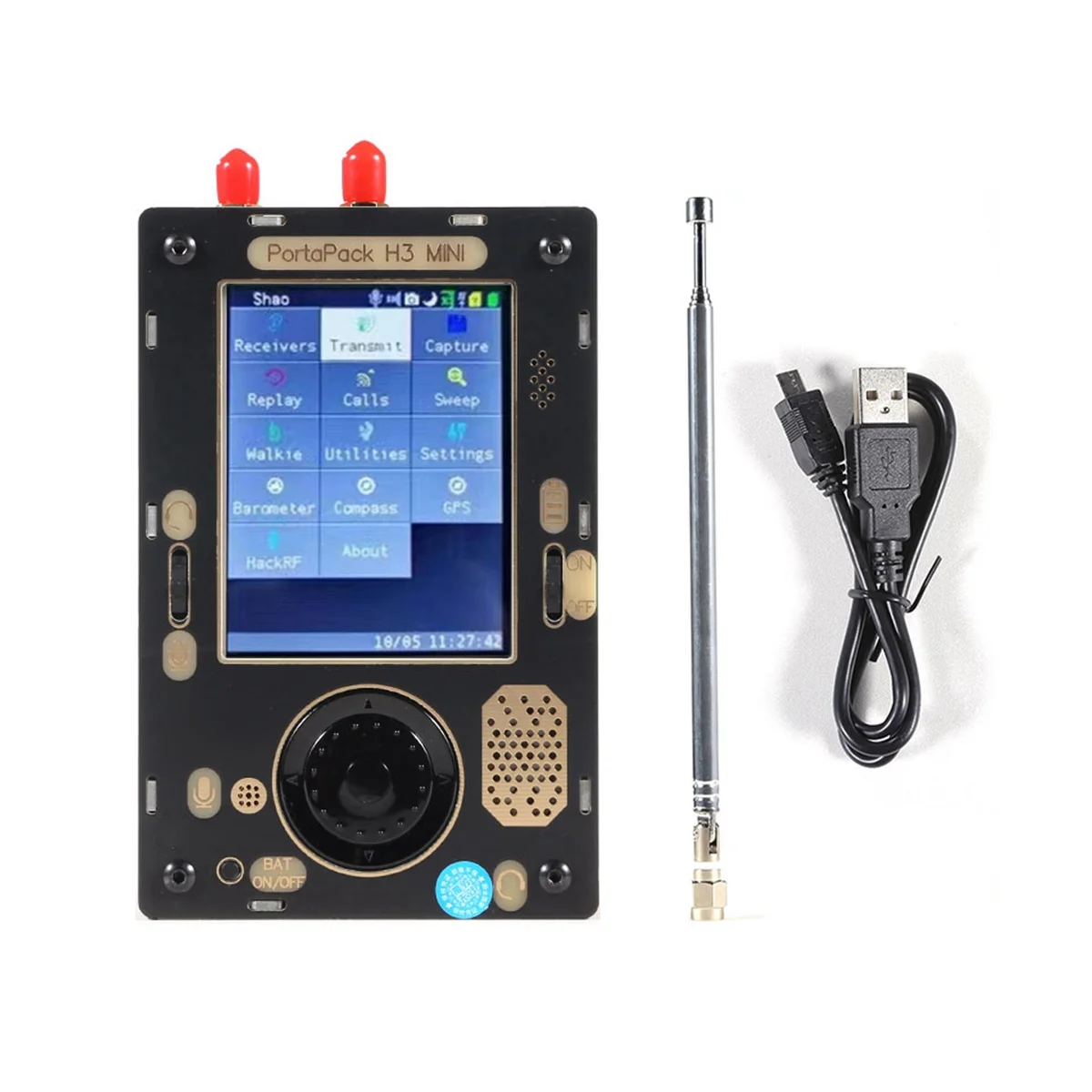 

PortaPack H3 MINI + для One SDR + антенна + чехол + сумка SSTV // Morse RX встроенный барометр компас GPS-приемник