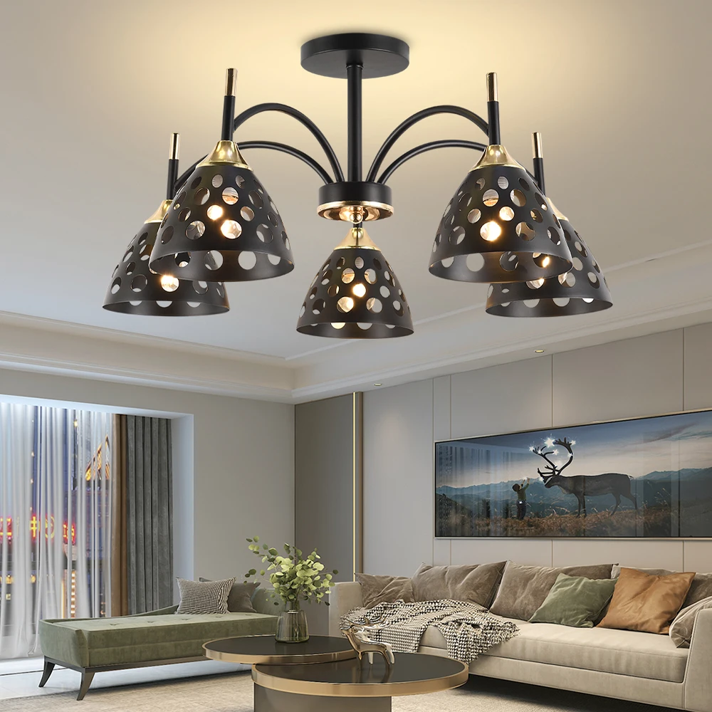 Modern LED ceiling chandeliers living room ceiling lamp Bedroom lighting Home decor light restaurant Iron  lights E27 lamp cap