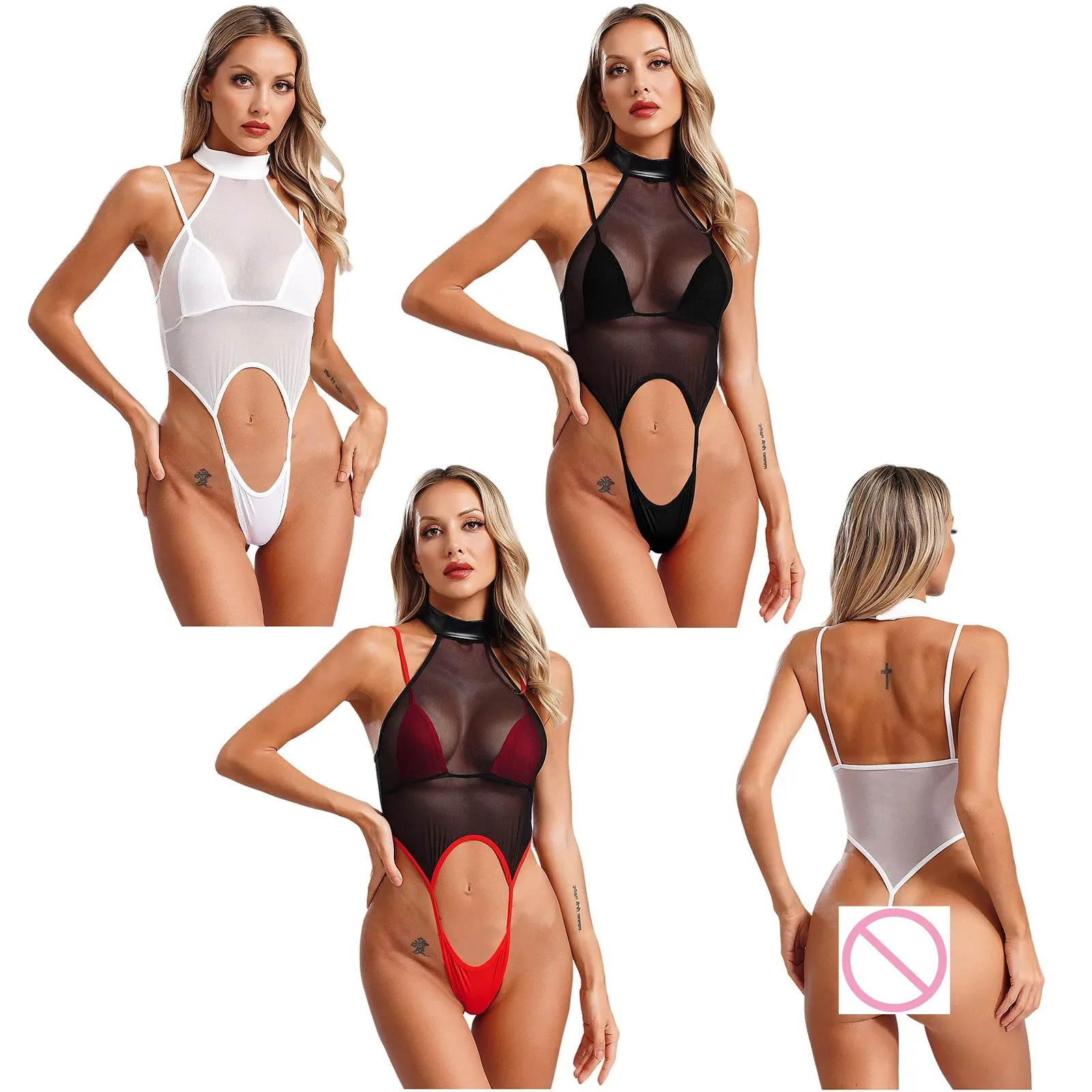 Women Sexy Hollow Out Bodysuit Lingerie Costume Seethru Fun Underwear Jumpsuit Erotic Cloth Hot Lovers Flirt Night Secret Show