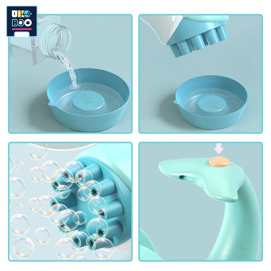 UKBOO Electric Dolphin Bubble Machine Automatic Blower Soap Water Bubbles Maker Gun for Children Summer Beach Outdoor Kids Toys |