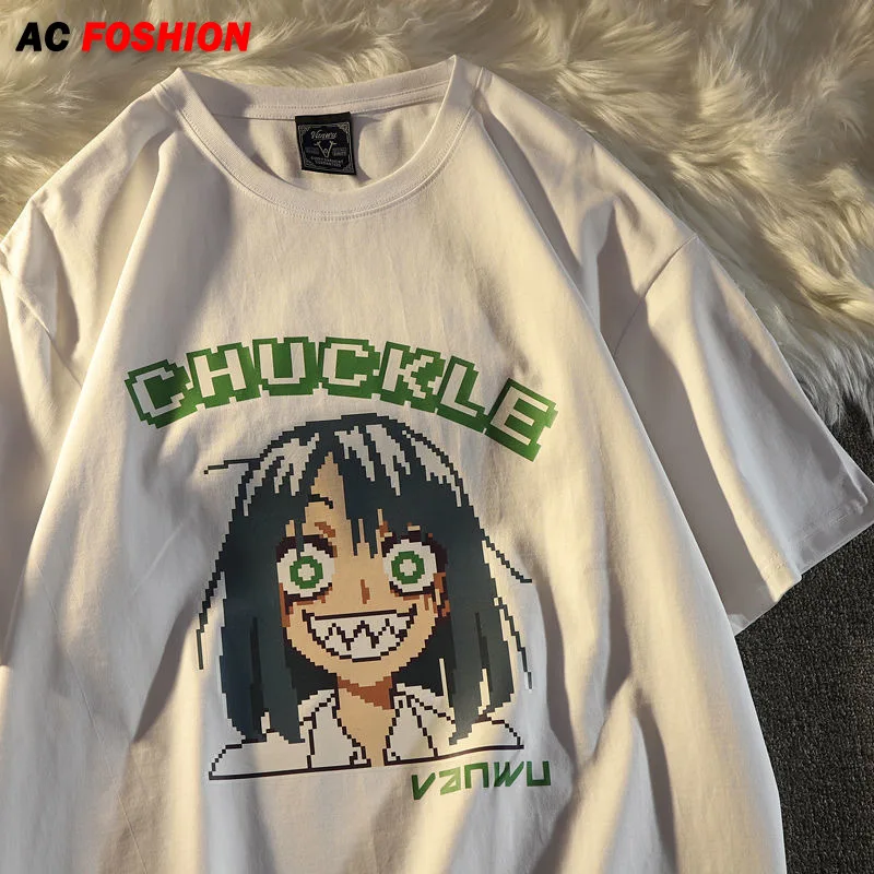 

Women's T-shirt Mosaic Anime T Shirt Harajuku Oversized T-shirt Female T Shirts Casual Loose Short Sleeve Graphic Tee Shirts