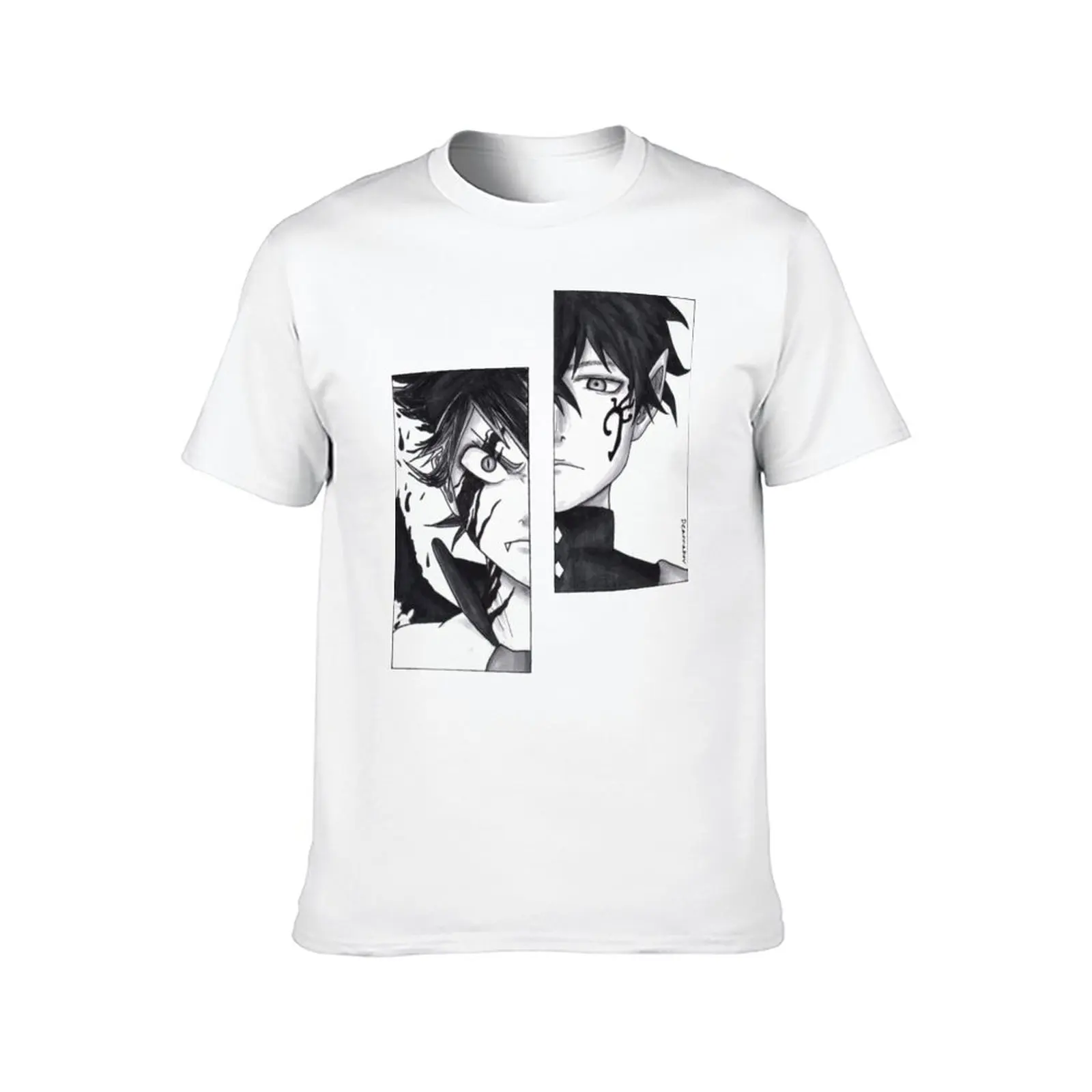 

Retro T Shirt Two Halves Asta And Yuno Essential T-Shirt Black Clover 100 Cotton Print Tshirt Short Sleeve Oversize Couple Tees