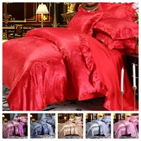 luxury 2 or 3pcs bedding set satin jacquard duvet cover sets with zipper 1 quilt cover 12 pillowcases twin queen king