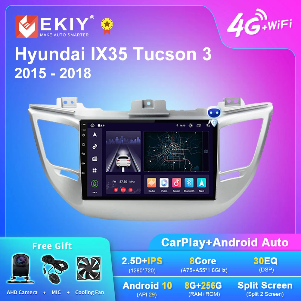 

EKIY X7 Android10 Autoradio For Hyundai IX35 Tucson 3 2015-2018 IPS DSP Car Radio Navigation GPS Multimedia Video Play Stereo bt