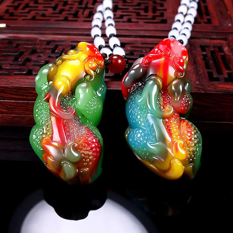 

Xinjiang Hetian Jade Colorful Jade Pendants for Men and Women Lucky Transport Pendants Color Random