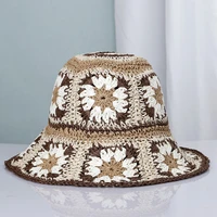2022 womens straw hats crochet hat panamas uv protection sun visor beach hats women visors foldable female women summer sun hat