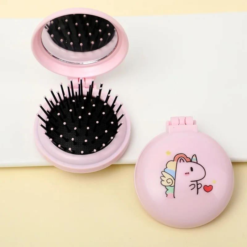 

Sdatter New Folding Comb Mirror Massage Small Air Cushion Mirror Comb Hairdressing Plastic Comb Portable Travel Air Bag Comb