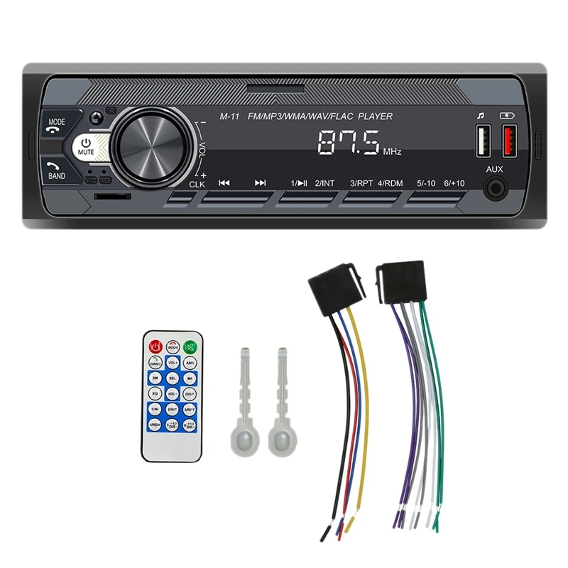 

1 DIN Car Stereo Bluetooth Car Music Player AUX In Dash Head Unit FM Radio Digital Media Receiver Auto Interior ISO