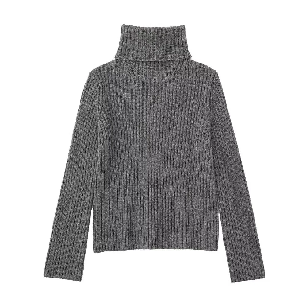 

Женская винтажная трикотажная одежда BER & OYS & ZA, однотонная модная универсальная трикотажная одежда с воротником-стойкой, осень/зима 2022