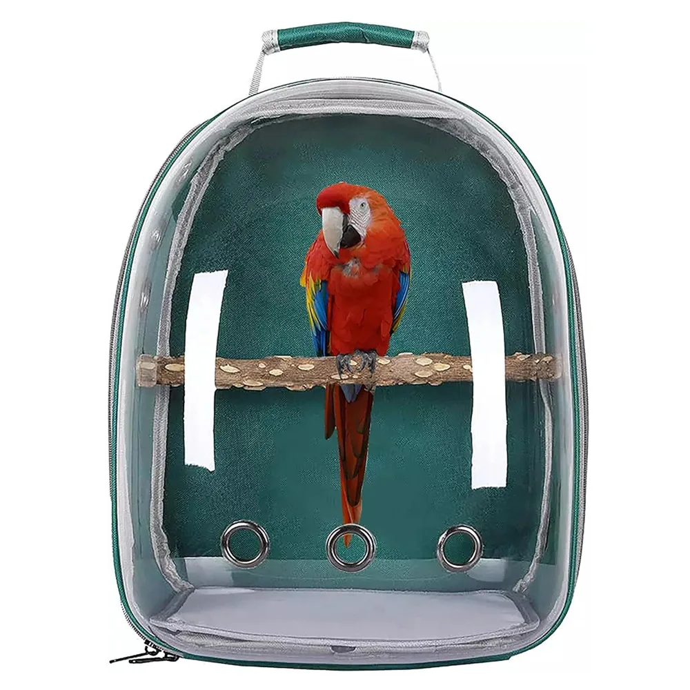 Acrylic 180&deg; Sightseeing Pet Backpack Bag For Parakeet Bird