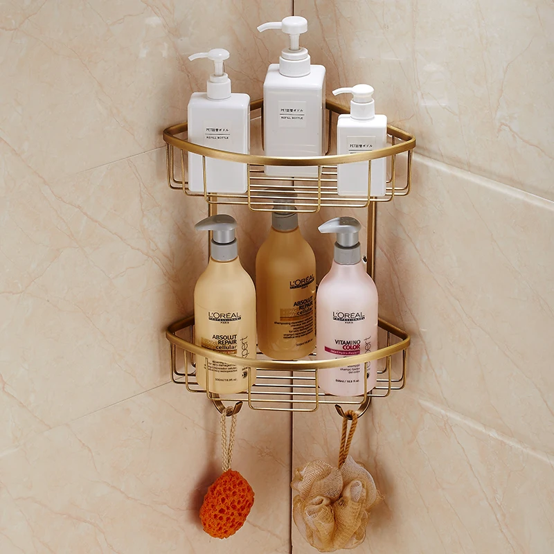

Shelf style bathroom corner rack, shower double triangle basket storage rack