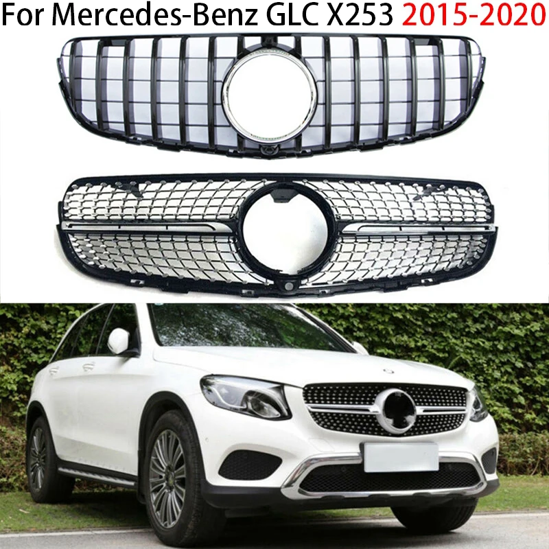

Бриллиантовый GT стиль гоночный спортивный автомобиль передний бампер решетка радиатора капота гриль для Mercedes GLC X253 C253 2015 2016 2017 2018 2019