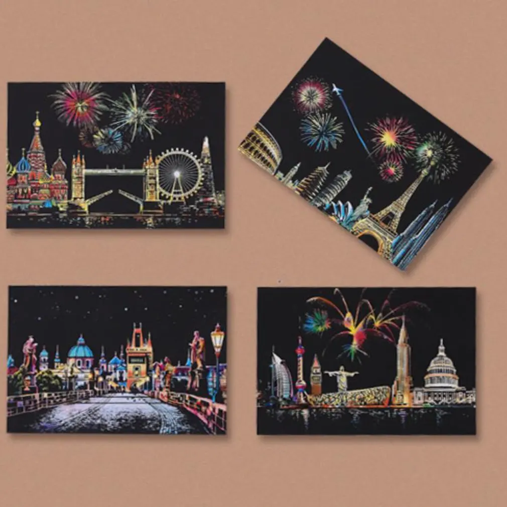 4 шт./компл. Волшебная Красочная доска для рисования A5 бумажная живопись