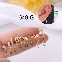 1piece 20g stainless steel piercing stud earrings for women 2022 trend jewelry ear cuffs c shape earrings for teen
