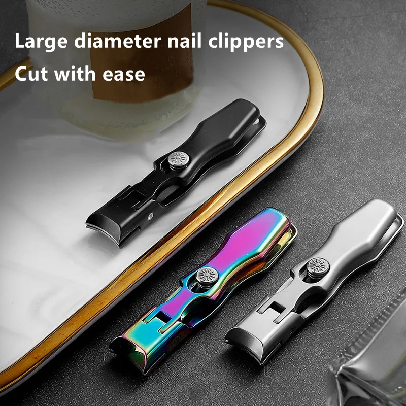 Self-locking stainless steel nail clippers Metal Cutting Needlework Hairdressing Scissors  Anti-splash big mouth nail clippers