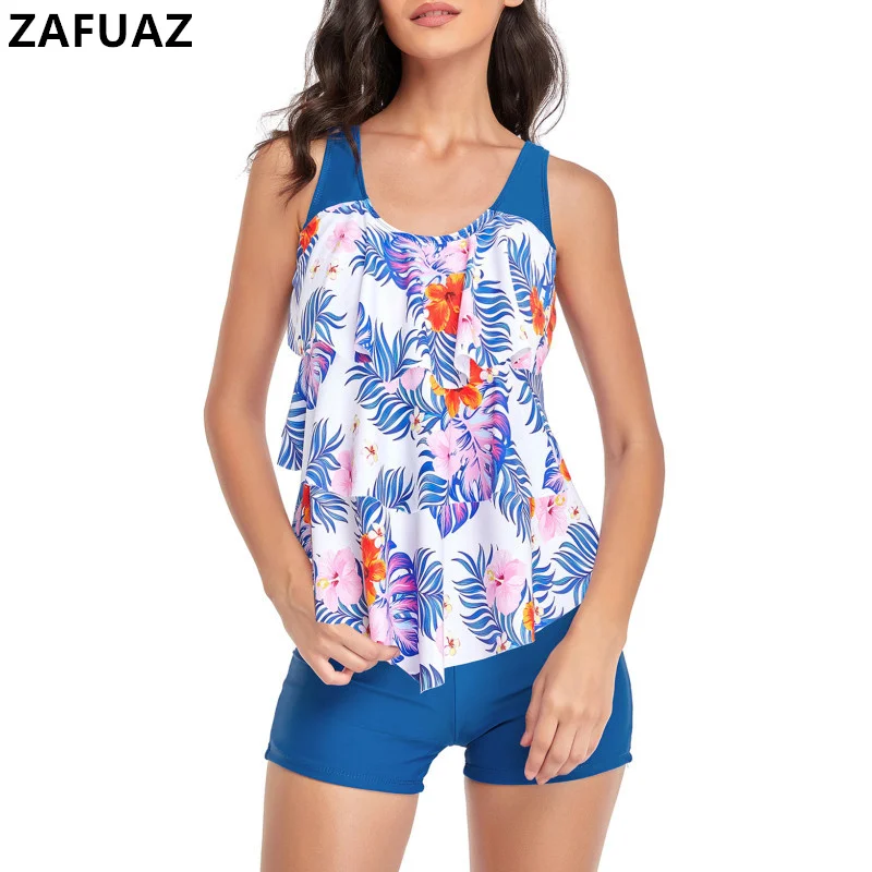 

Купальник женский с принтом, юбка со средней талией и пуш-ап эффектом