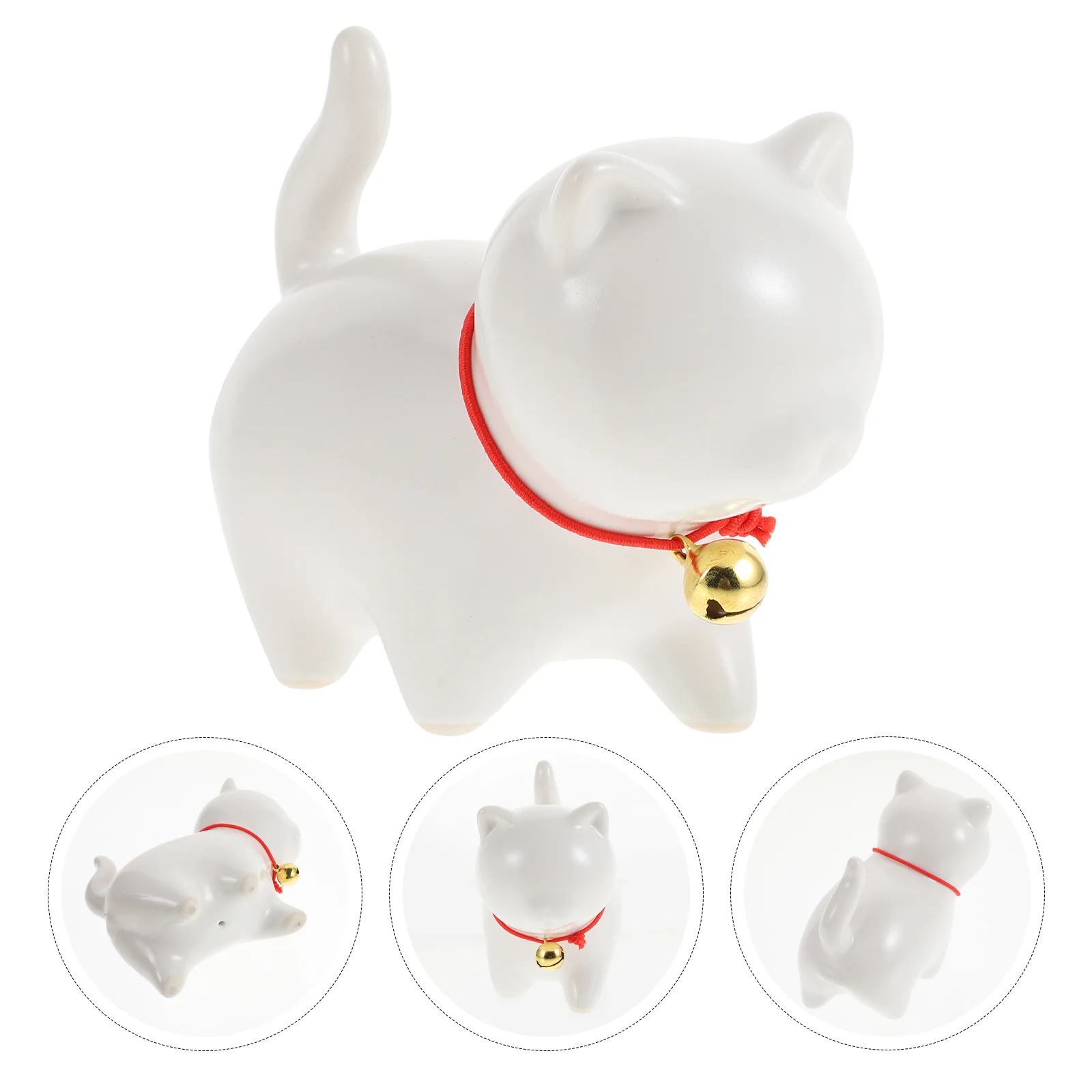 

Lovely Household Decoration Ceramic Cat Decoration Cat Ornament With Bell