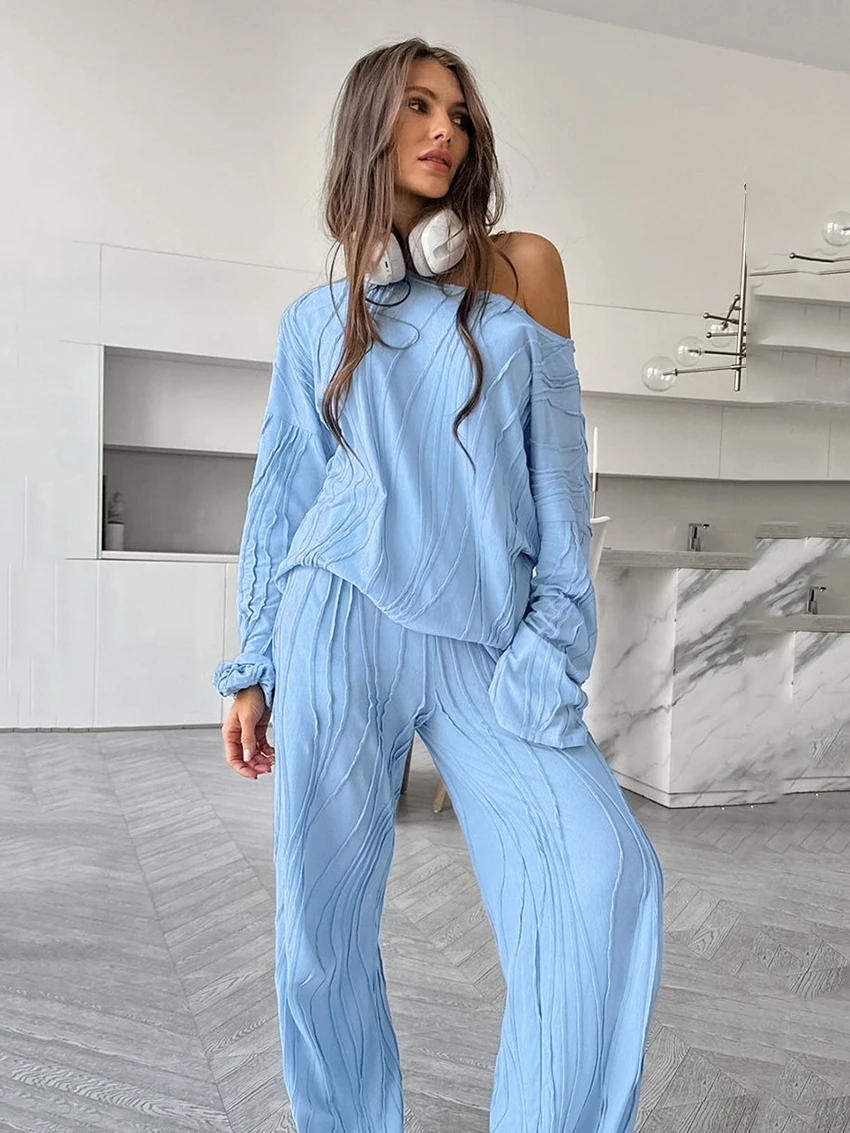 Женская ночная рубашка с длинным рукавом Marthaqiqi свободная широкими штанинами