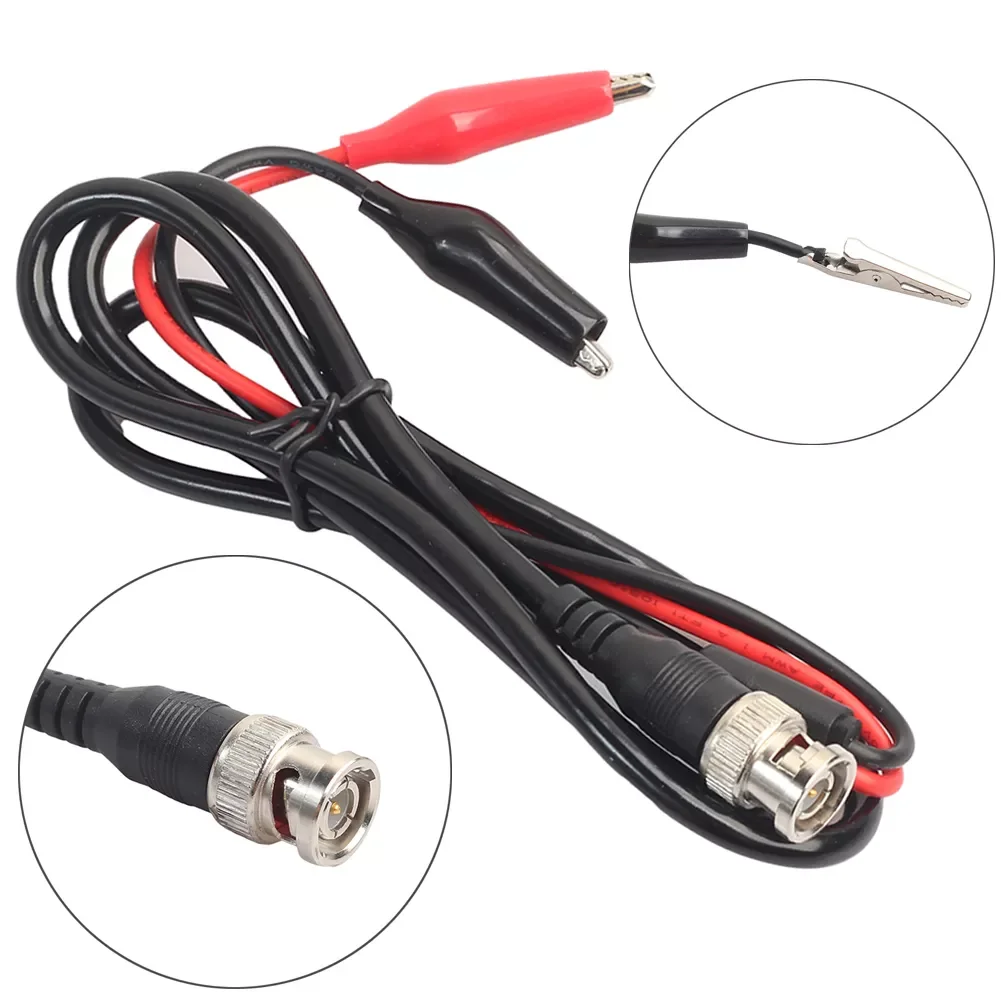 

1pcs BNC BNC Male Plug to Dual Alligator Clip Oscilloscope Test Probe Leads Cables Connector Tester Tools for Electrical Working