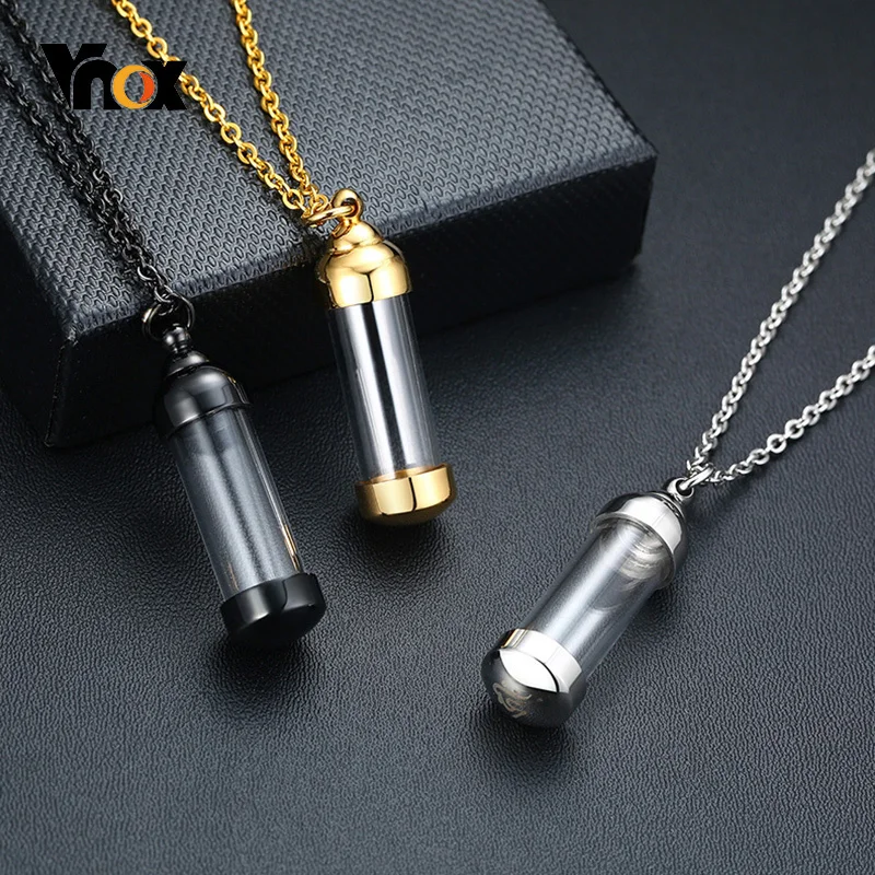 

Vnox Can Open Hollow Tube Necklaces for Women Men Urn Ashes Cremation Memorial Pendants Stainless Steel Unisex Gifts Jewelry