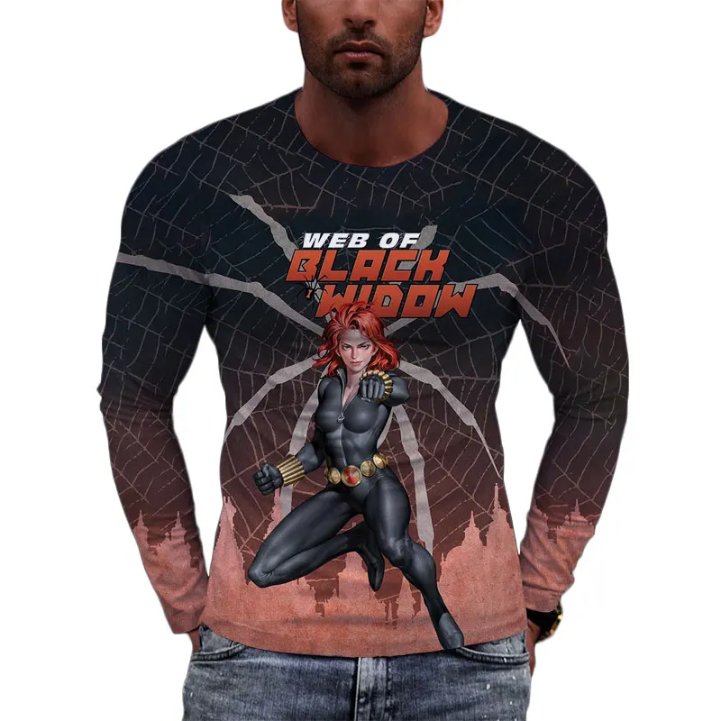 

2022 New Fashion Men Oversized Clothing Marvel Black Widow 3D Print Cool Women T-shirts Spring Harajuku Man T Shirts
