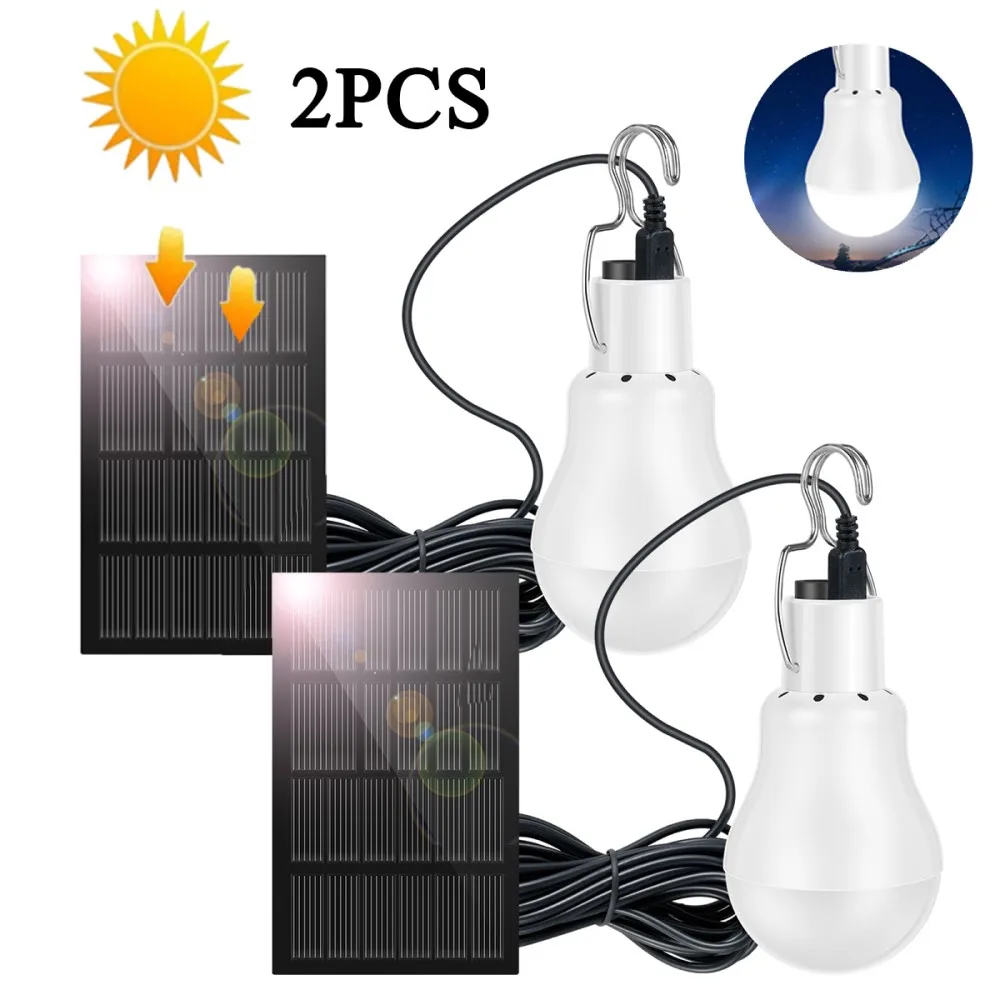 

LED Solar Camping Lamp Portable Light Rechargeable Photovoltaic Outdoor Tent Hanging Lights Climbing Sports Home Work Lighting