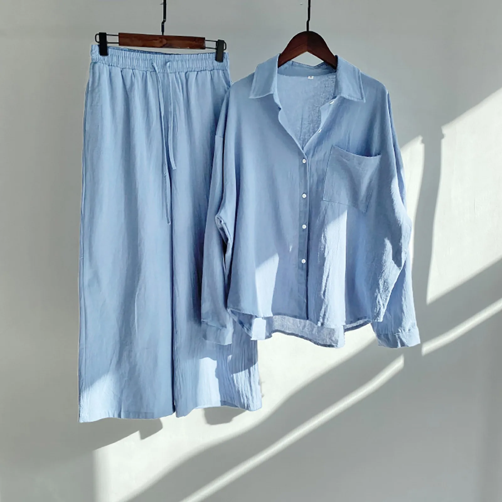 Женские комплекты хлопковых брюк летние повседневные брючные костюмы из двух