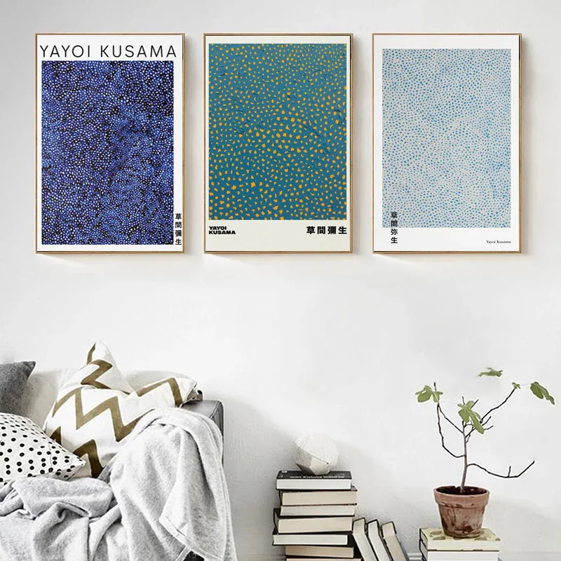 

Yayoi Kusama Artwork Exhibition Gallery Wall Art Pictures Light Infinity Dots Canvas Painting Living Room Home DecorPosters