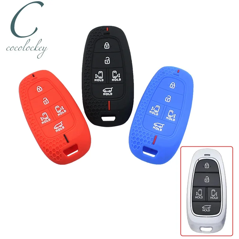 Cocolockey резиновый силиконовый чехол для ключей подходит Hyundai Staria 2021-2024 5-кнопочный