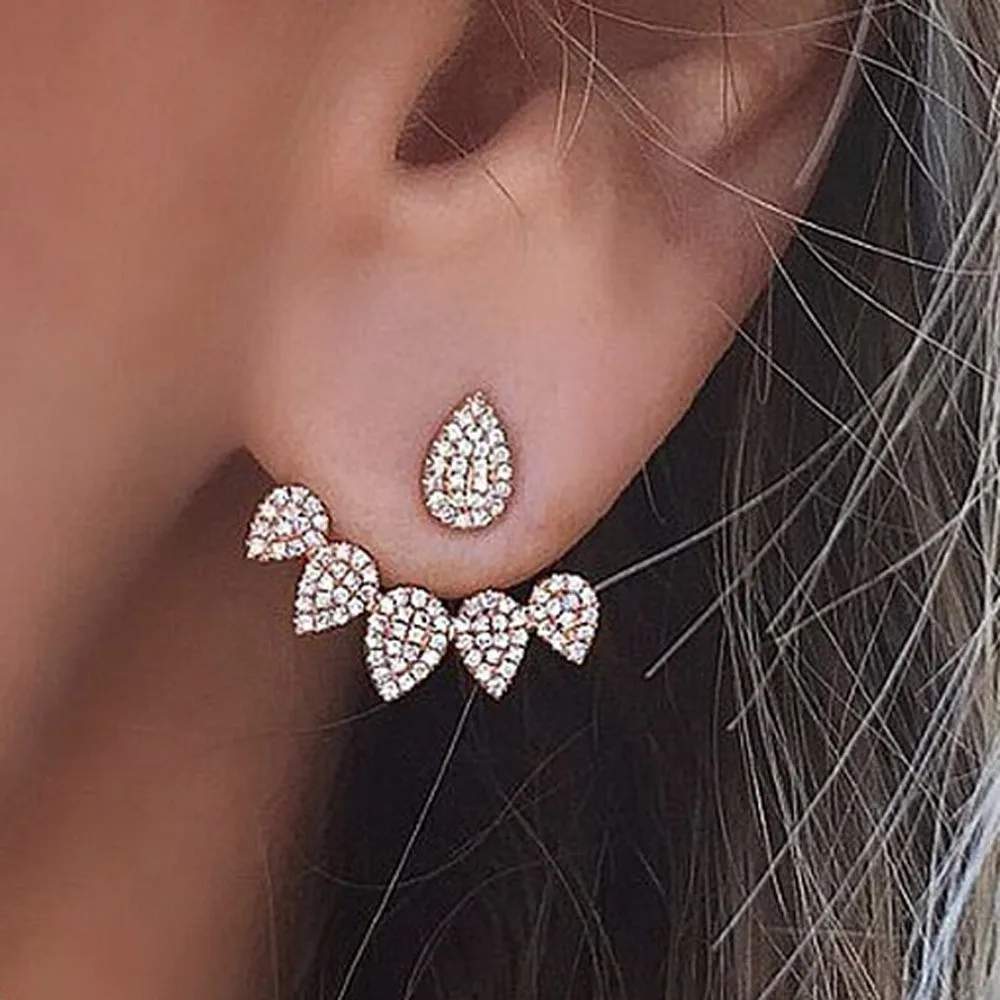 

Vintage Stud Earrings For Women Fashion Piercing Jewelry Rinestone Water Drop Simple Earrings Golg Sliver Stud Earrings Aretes
