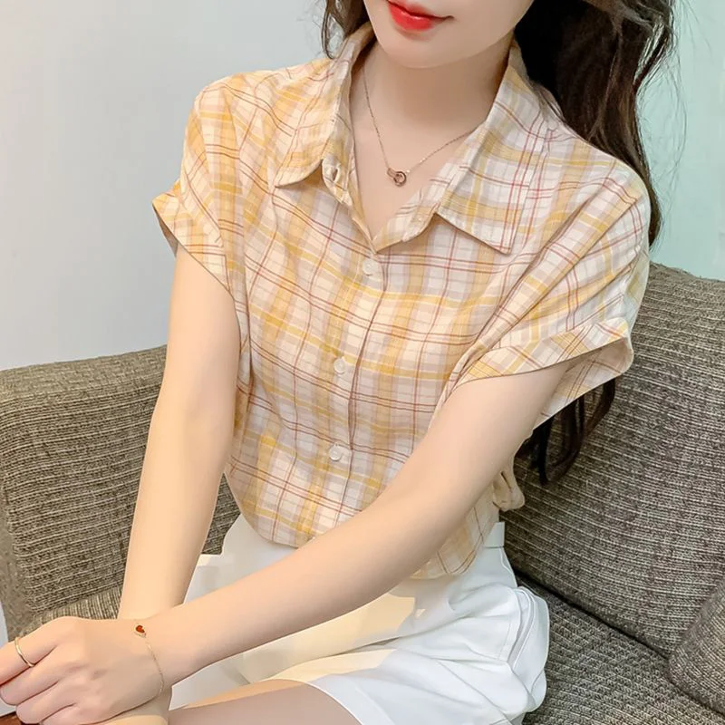Женская свободная рубашка с коротким рукавом Повседневная Блузка в оригинальном