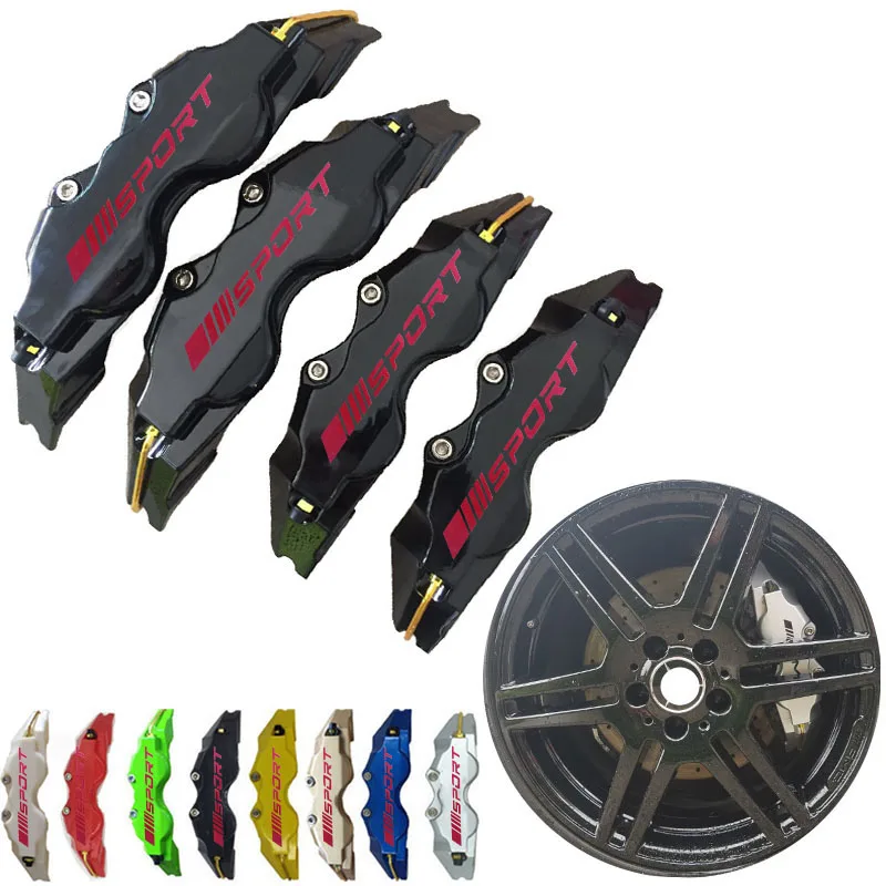 KUNBABY 4 или 2 шт. универсальные чехлы из АБС-пластика для дискового тормоза, Стайлинг автомобиля с красным спортивным /// наклейка, логотип, автомобильные аксессуары