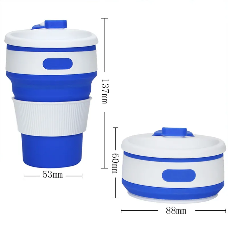 Hot Folding Silicone Cup Portable Silicone Telescopic Drinking Collapsible Coffee Cup Multi-function Foldable Silica Mug Travel