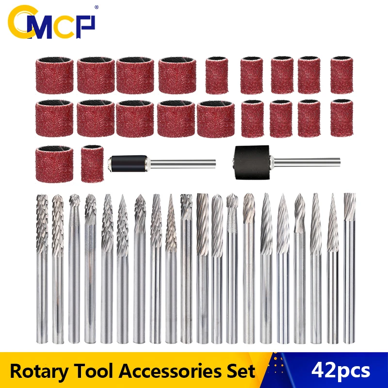 

CMCP 42pcs Rotary Burrs with Grit 80 Sanding Band 1/4 1/2 Mandrel Sanding Brum for Dremel Rotary Tool Abrasive Tool Accessories